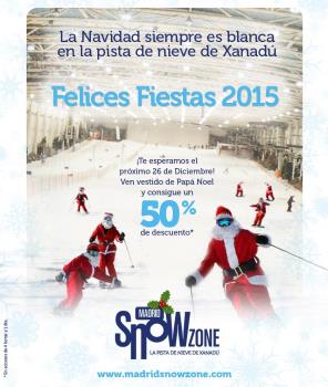 Madrid SnowZone recibe a Papa Noel con un 50% de descuento